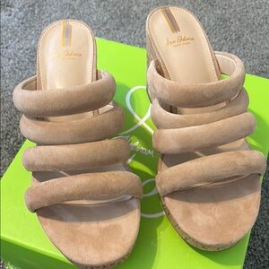 Sam Edelman Tan Wedge Suede Sandals
